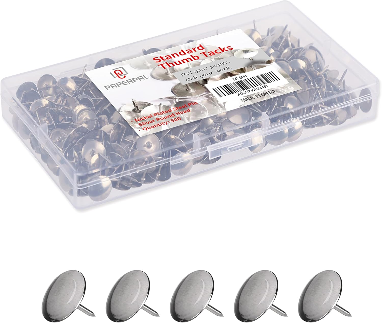Woodworking School - 500 Standard Thumbtacks for Cork Board,