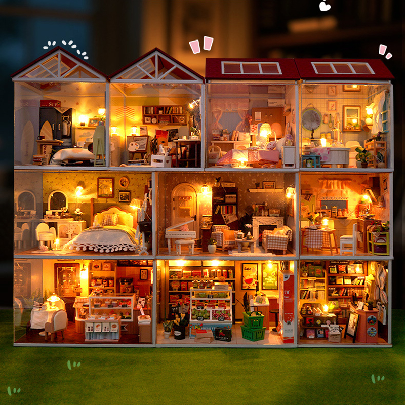 Woodworking Kits For Kids - DIY Wooden Dollhouse Mini Bedroom Kitchen