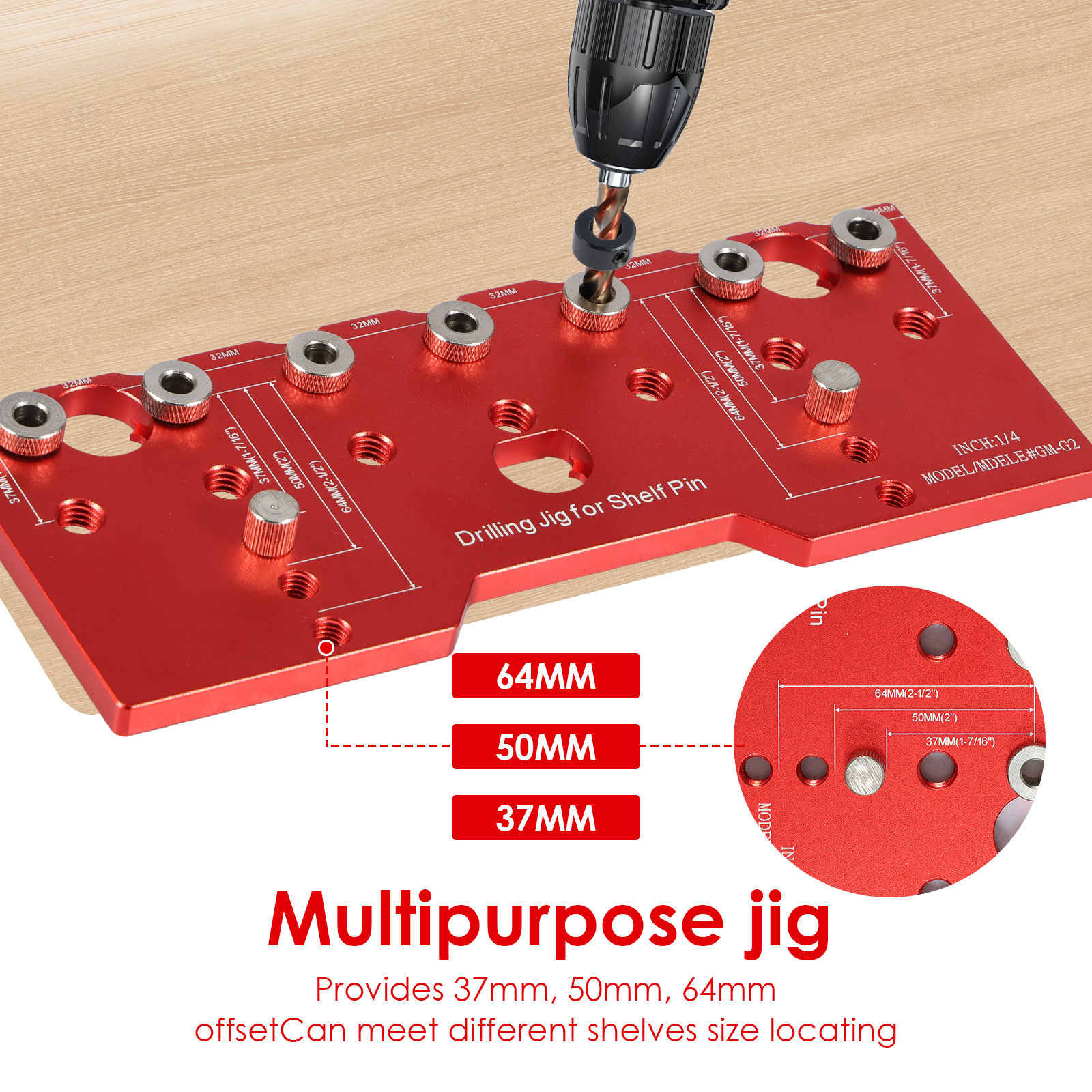 Shelf Pin Jig 1/4in Aluminum A – Woodworking Design Software recenzja i cena