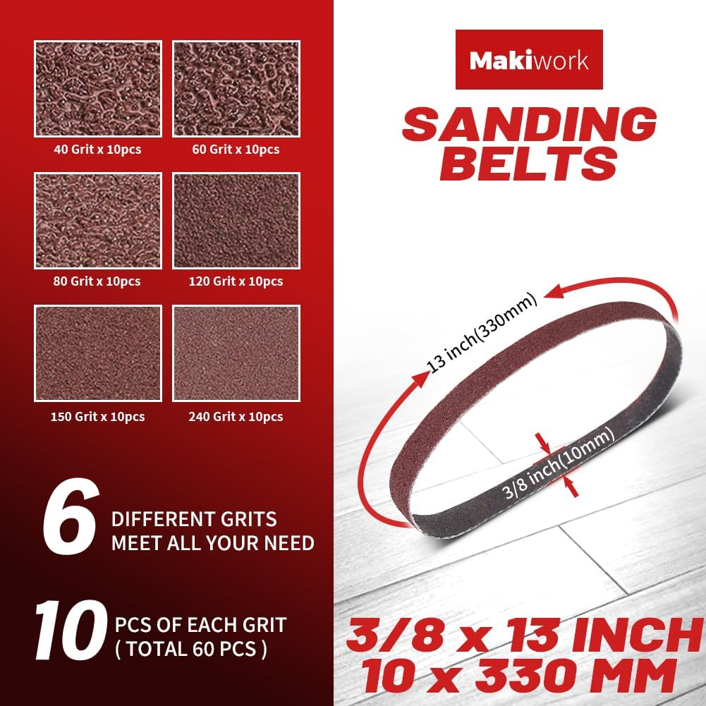 3/8 x 13 Inch Sanding Belts 60 – Woodworking Product recenzja i cena