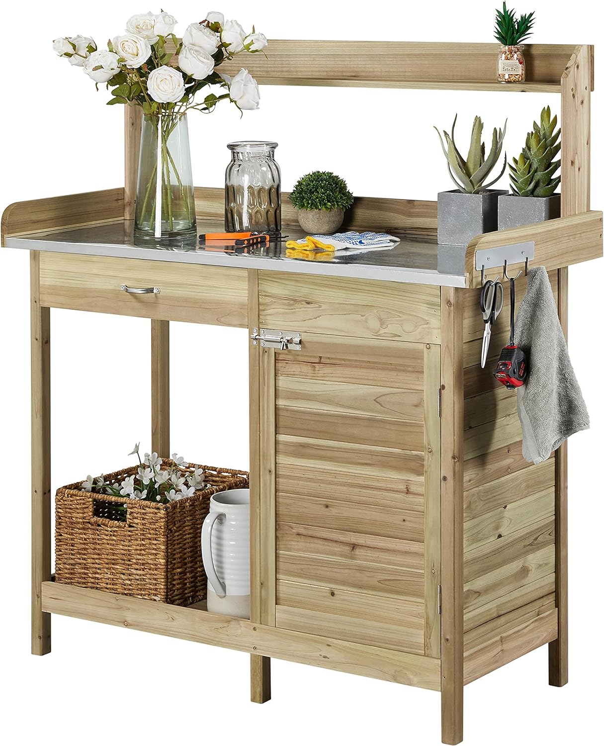 Outdoor Potting Bench Table, G – Woodworking Product recenzja i cena
