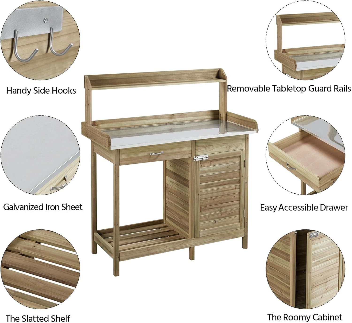 Outdoor Potting Bench Table, G – Woodworking Product recenzja i cena