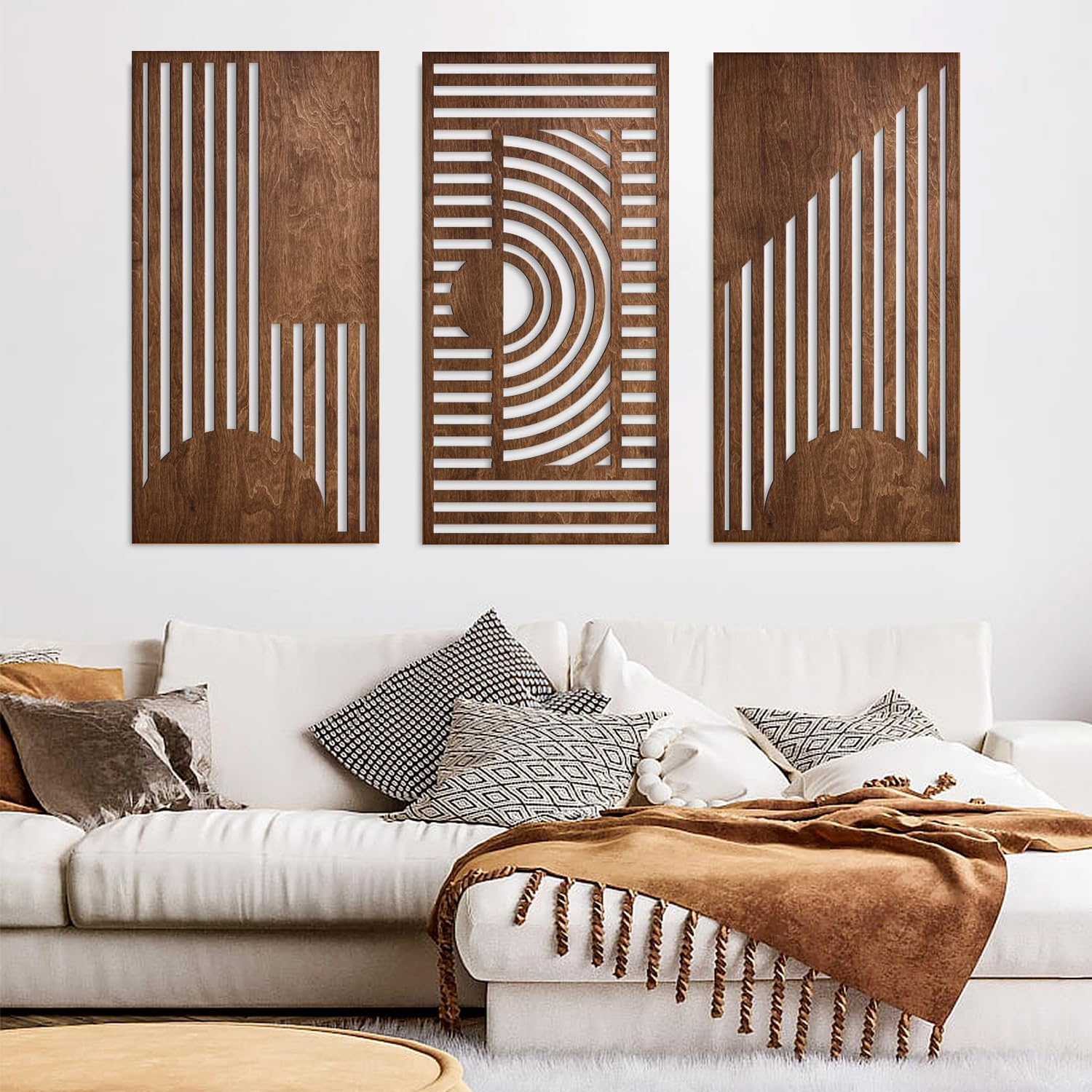 3 Pcs Geometric Wood Wall Art  – Woodworking Hobbies recenzja i cena