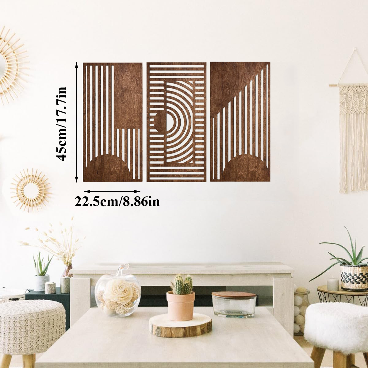 3 Pcs Geometric Wood Wall Art  – Woodworking Hobbies recenzja i cena