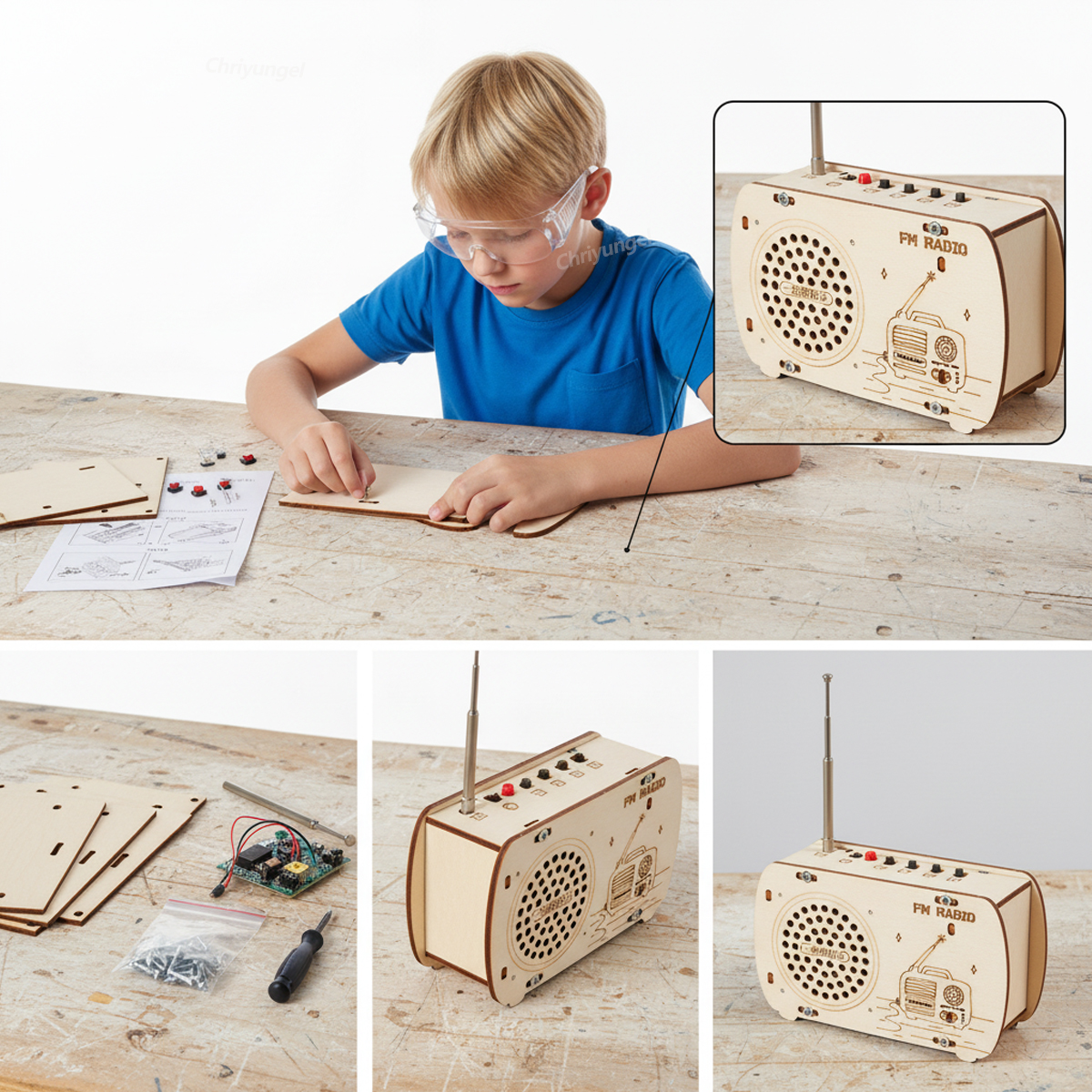 DIY Wooden Radio Kit Retro FM  – Woodworking Kits For Kids recenzja i cena
