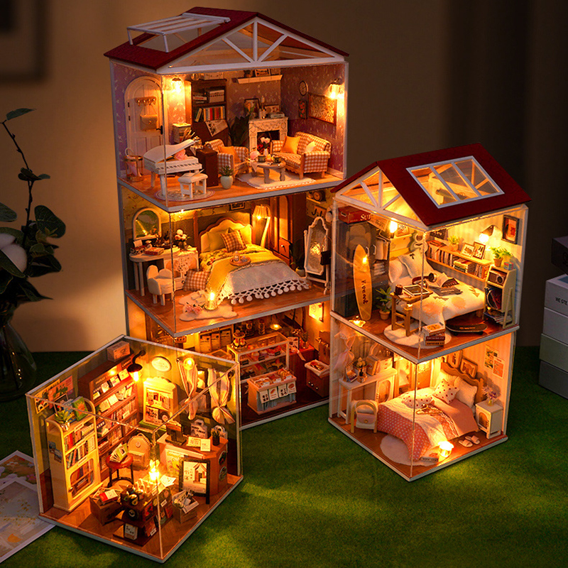 DIY Wooden Dollhouse Mini Bedr – Woodworking Kits For Kids recenzja i cena