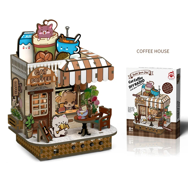 New Cute Bookstore Music Box   – Woodworking Kits For Kids recenzja i cena