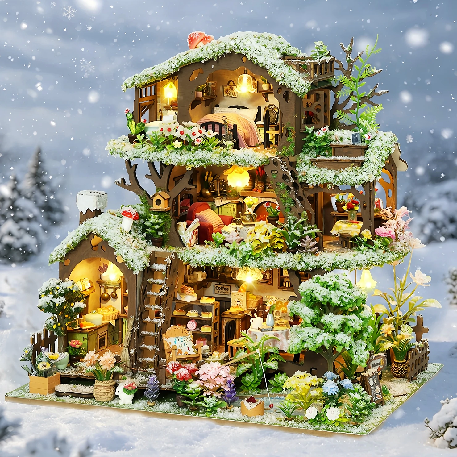 Handmade Winter Snow Treehouse – Woodworking Kits For Kids recenzja i cena
